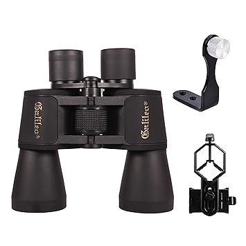 GOR 20 x 50 Military Binocular with Tripod Adapter and Cell Phone Adapter Mount Metal - Compatible Binocular Monocular Spotting Scope Telescope Microscope (Combo of 3)