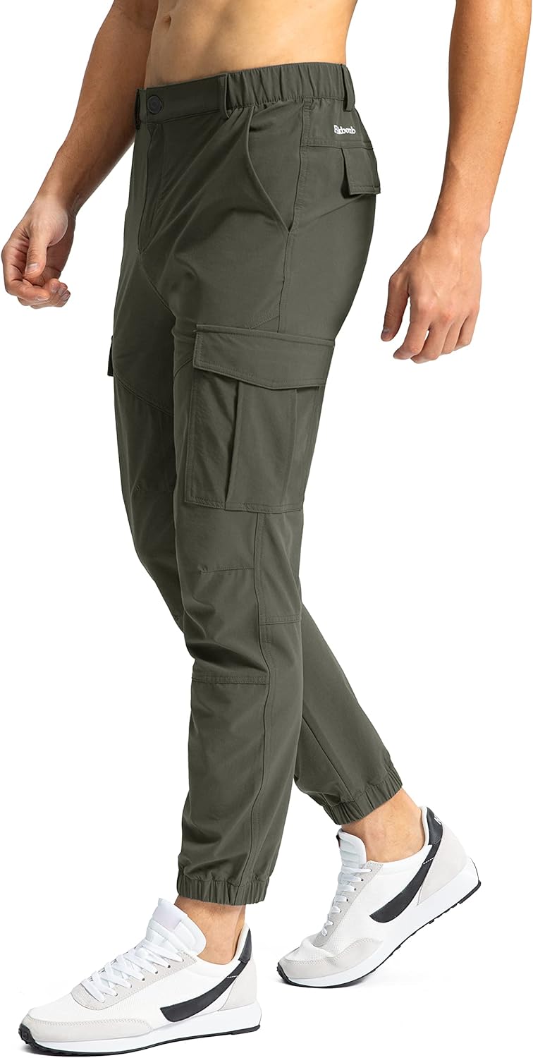 Pinkbomb Men's Hiking Cargo Pants with 7 Pockets Slim Fit Stretch Joggers Golf Cargo Work Pants for Men - Image 2