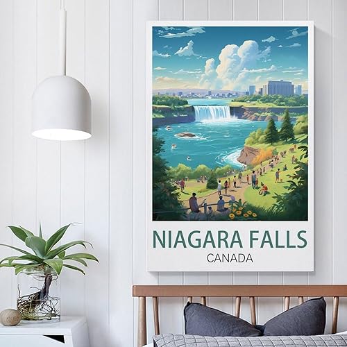 Miniatura 5 de QQLADY Pósteres de viaje vintage de las Cataratas del Niágara, Canadá, 12 x 18 pulgadas, impresiones en lienzo, pinturas artísticas para pared,