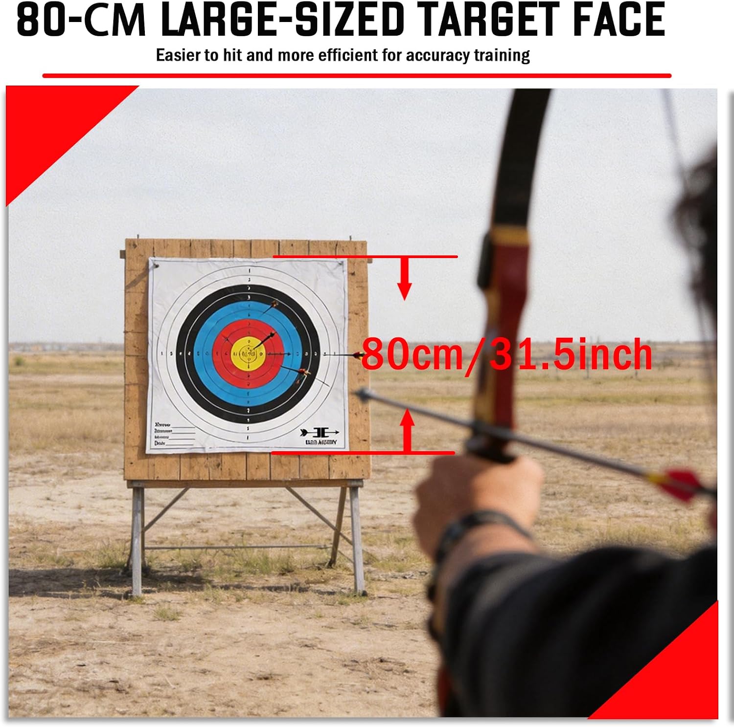 Targets Paper for Archery Shooting 20/40pcs - Made Degradable Plastic - Bow & Arrow Targets for Hunting Archery Targets Practice Accessories (Standard Archery, 10 Rings, 40 x 40cm, 80 x 80cm)