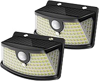 Vista 14 de Aootek - Luces solares con sensor de movimiento, 120 LED con reflector de luces, gran angular de 270°, impermeable IP65, para puerta delantera