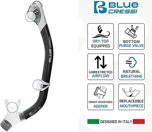 Miniatura 6 de Cressi Adult Snorkel Set (Mask, Dry Snorkel, Adjustable Fins) - Light for Travel - Ocean Set Designed in Italy