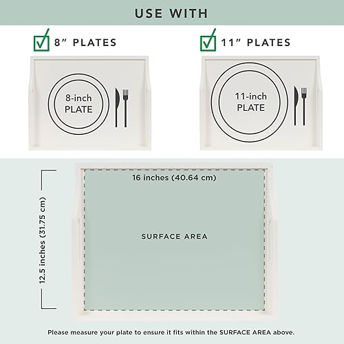 Miniatura 9 de ROSSIE HOME Bandeja de madera para cama con cojín desmontable, bandeja para servir, color gris relajante, se adapta a portátiles de hasta 15.6