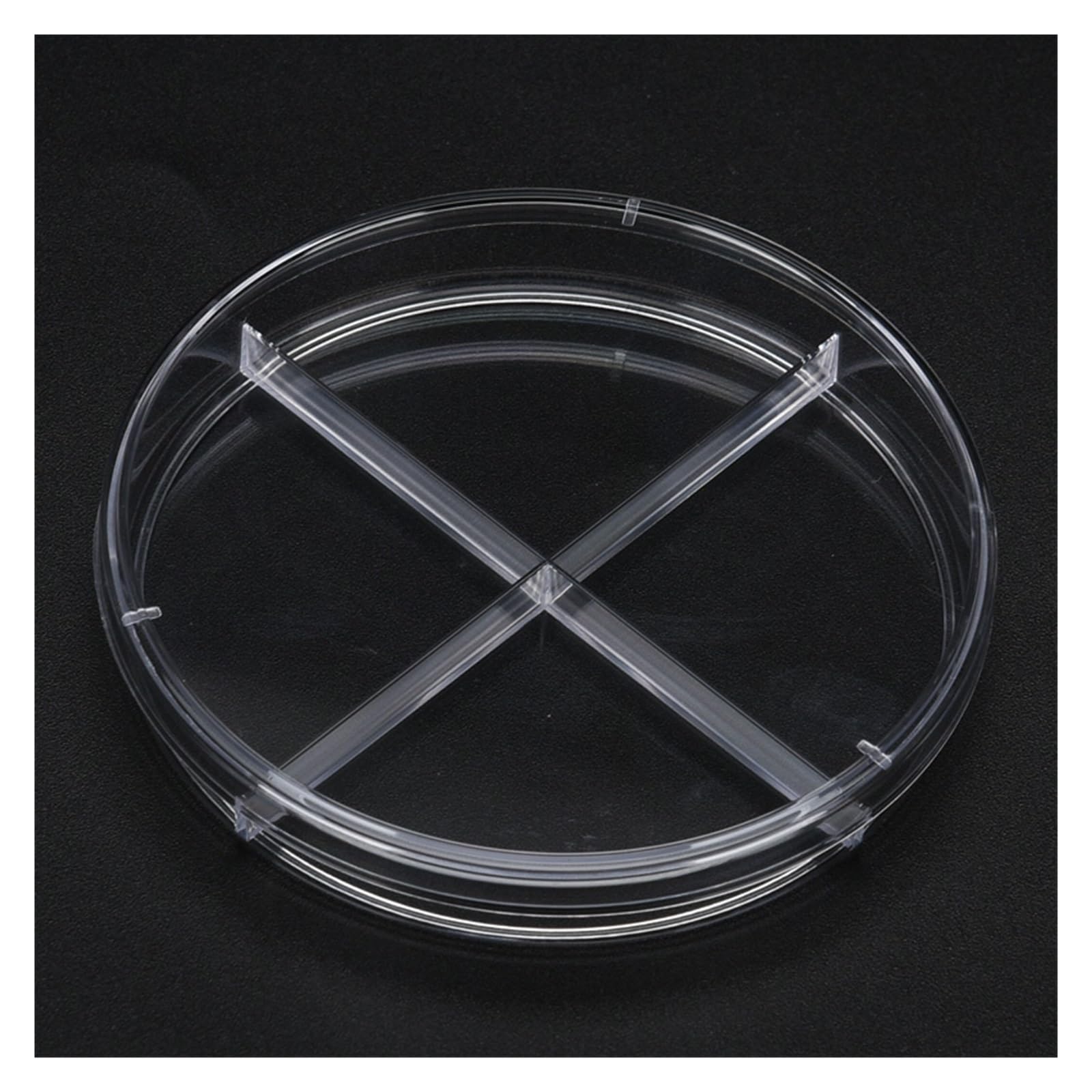 MENGKE 80 Unids/lote Cuatro Celosías 90mm Plato De Petri De Plástico Estéril Plato De Cultivo De Laboratorio Transparente
