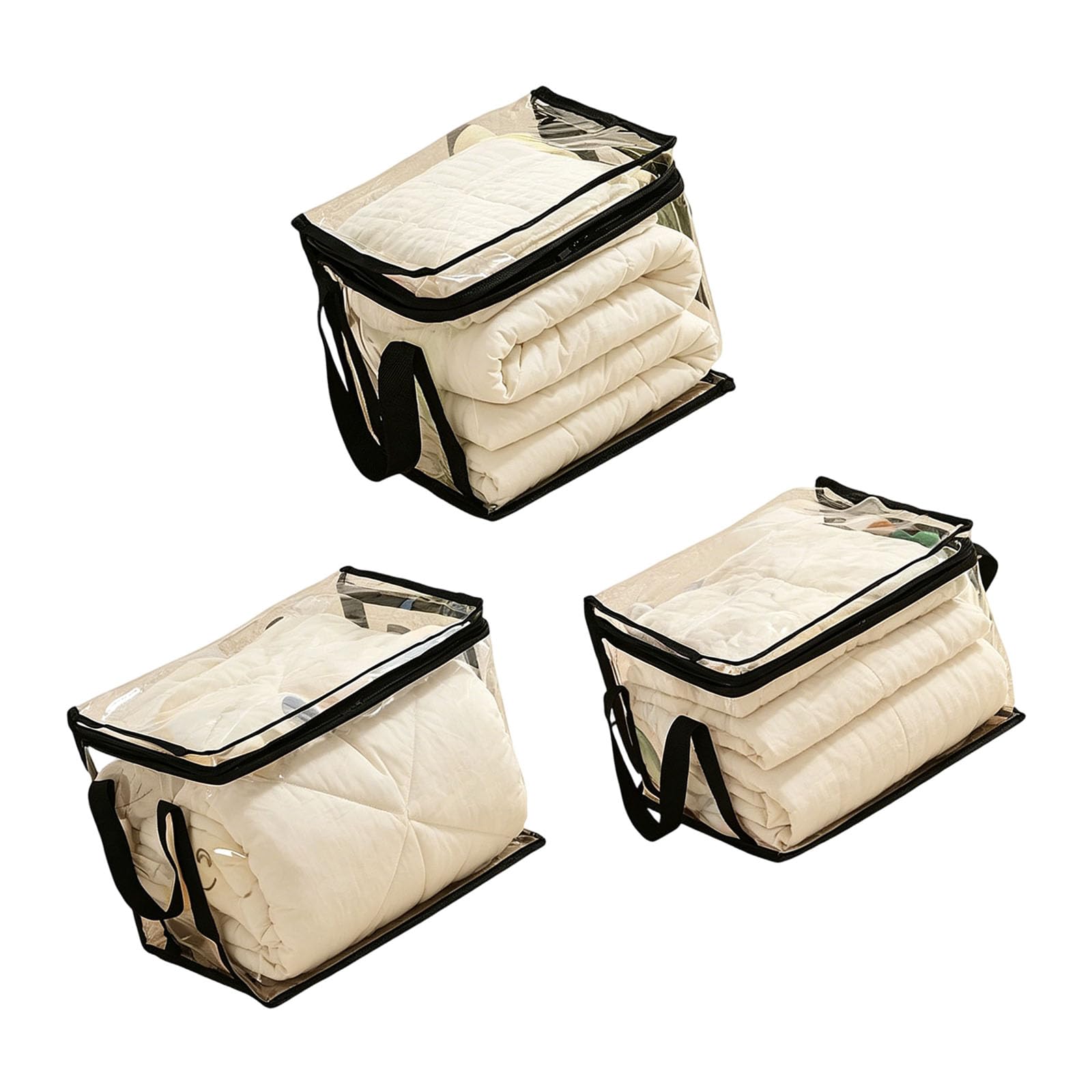 Of 3 See Through PVC Storage Pouches Organizers Clear Bag Great for Organizing Small Items Dustproof Storage Pouches