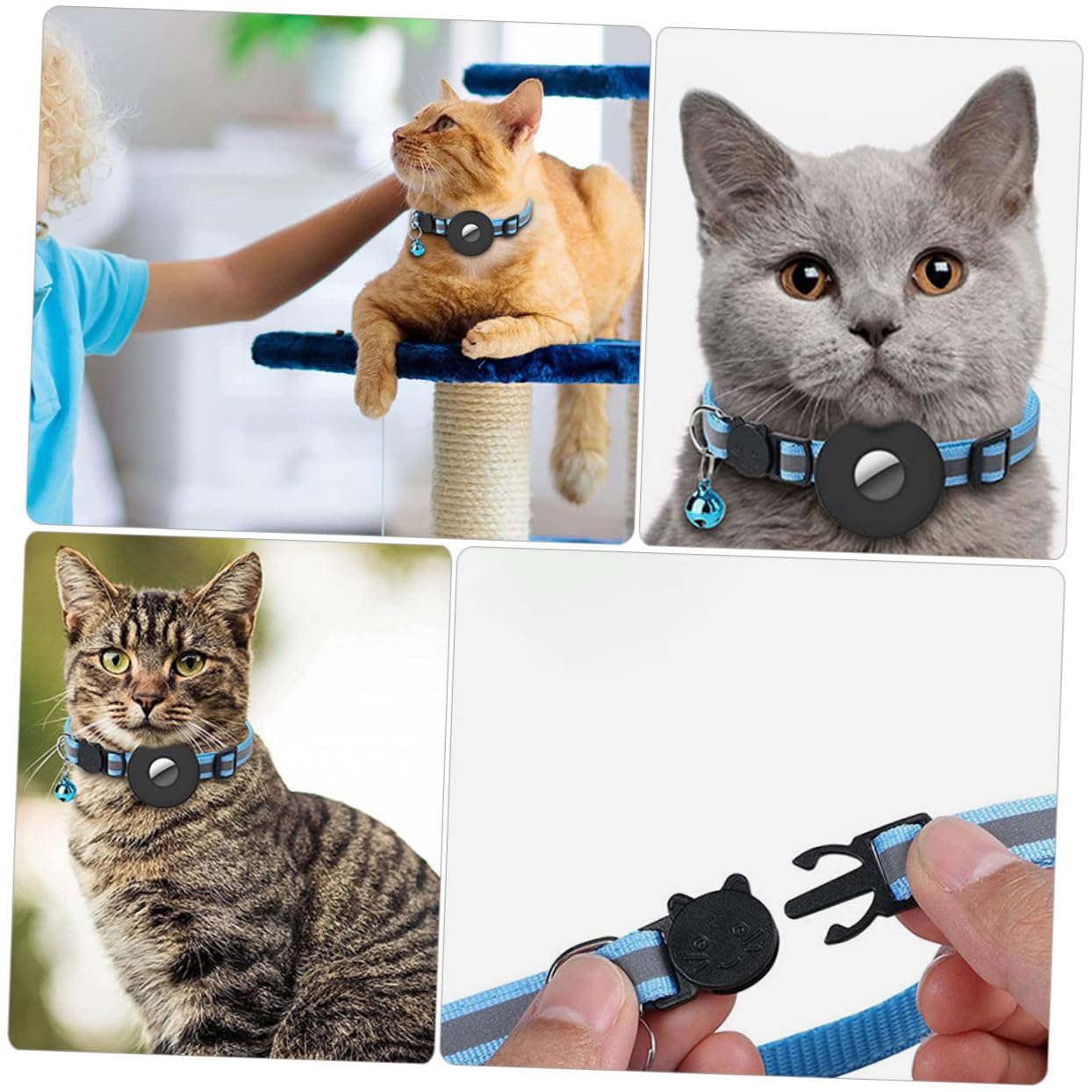 INOOMP 5pièces Collier Réfléchissant pour Chat avec Cloche Amovible Collier Ajustable Et Léger pour Animaux De Compagnie pour Fêtes Et Événements Spéciaux