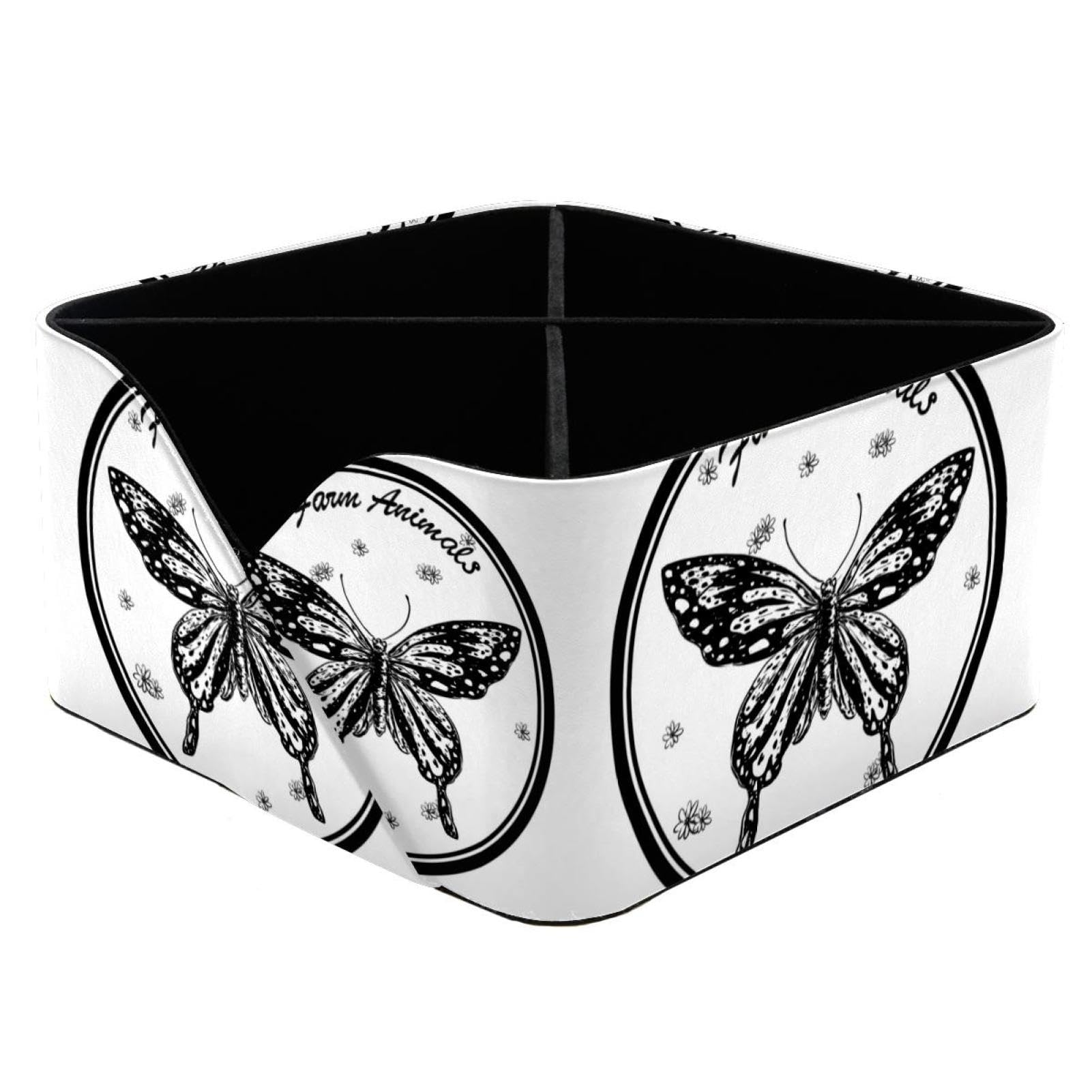 Porte-stylos motif papillon noir pour ranger la papeterie des enfants et maquillage des femmes