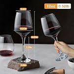 Wine Glasses Set of 6, 12oz Classic Stemmed Glasses, Thick & Clear, Dishwasher Safe Stemware for Red or White, Gift for Party, Holiday, Anniversary, Restaurant, Home Bar, Daily Use