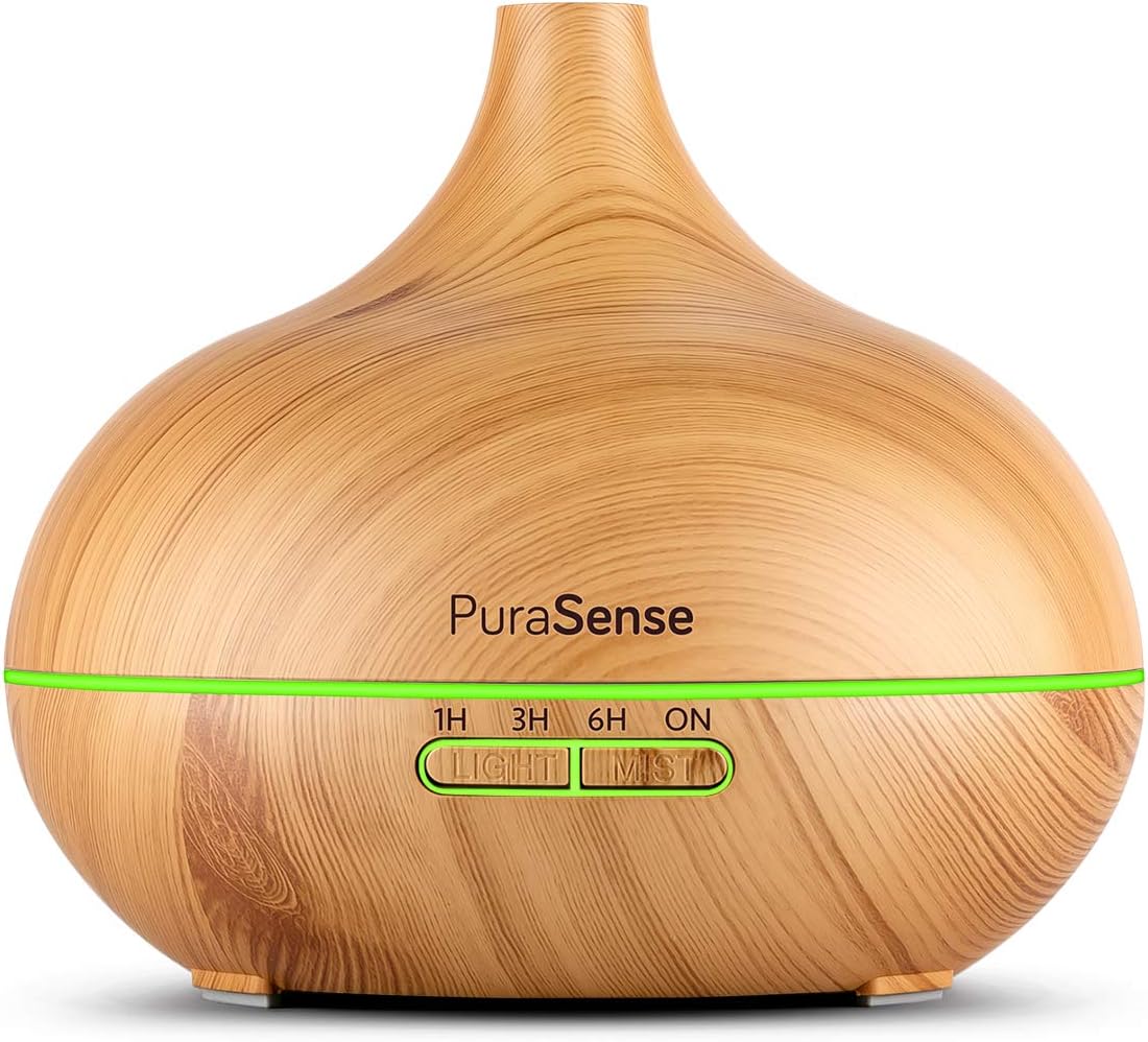 Ultrasonic Aromatherapy Essential Oil Diffuser, 550ml Cool Mist Humidifier with Color LED Lights Changing and Waterless Auto Shut-off for Office Home Bedroom Living Room Study Yoga Spa