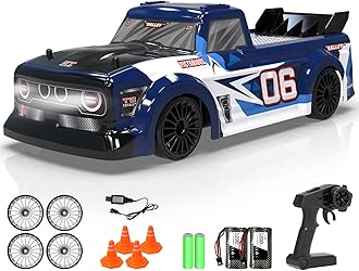 RACENT 1:14 Drift RC Car, 15MPH 4x4 Remote Control Drifting Vehicle Toy Trucks for Boys Kids Adults with Drifting & Racing Tires, 2 Rechargeable Batteries (White)