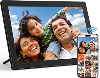10.1" WiFi Digital Picture Frame with IPS Touch Screen, Smart Digital Photo Frame with 16GB Storage, Auto-Rotate, Wall Mountable, Share Photos Instantly via App, Gift for Women & Men