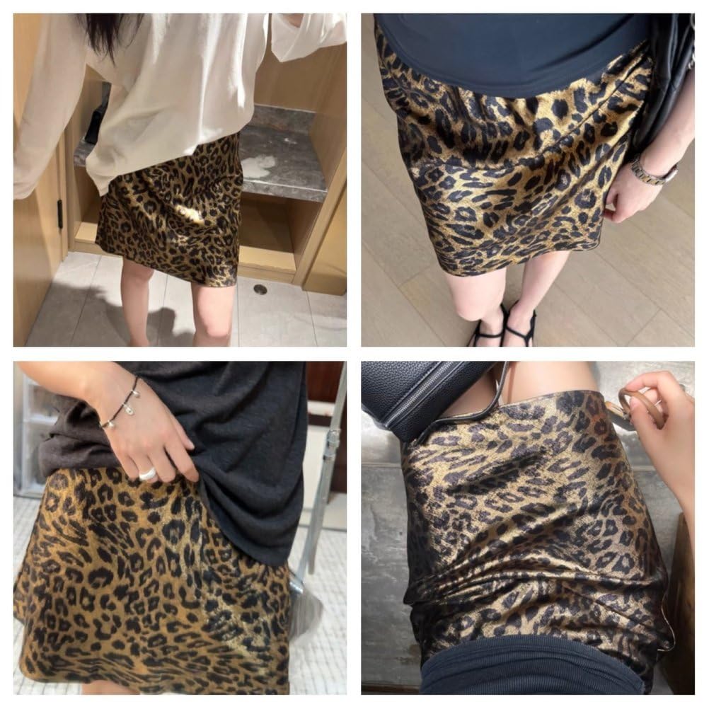 Jupe Queue de Poisson à Imprimé Léopard Pour Femme Style Y2k DéContractée Taille Haute élastique Tendance Estampage à Chaud