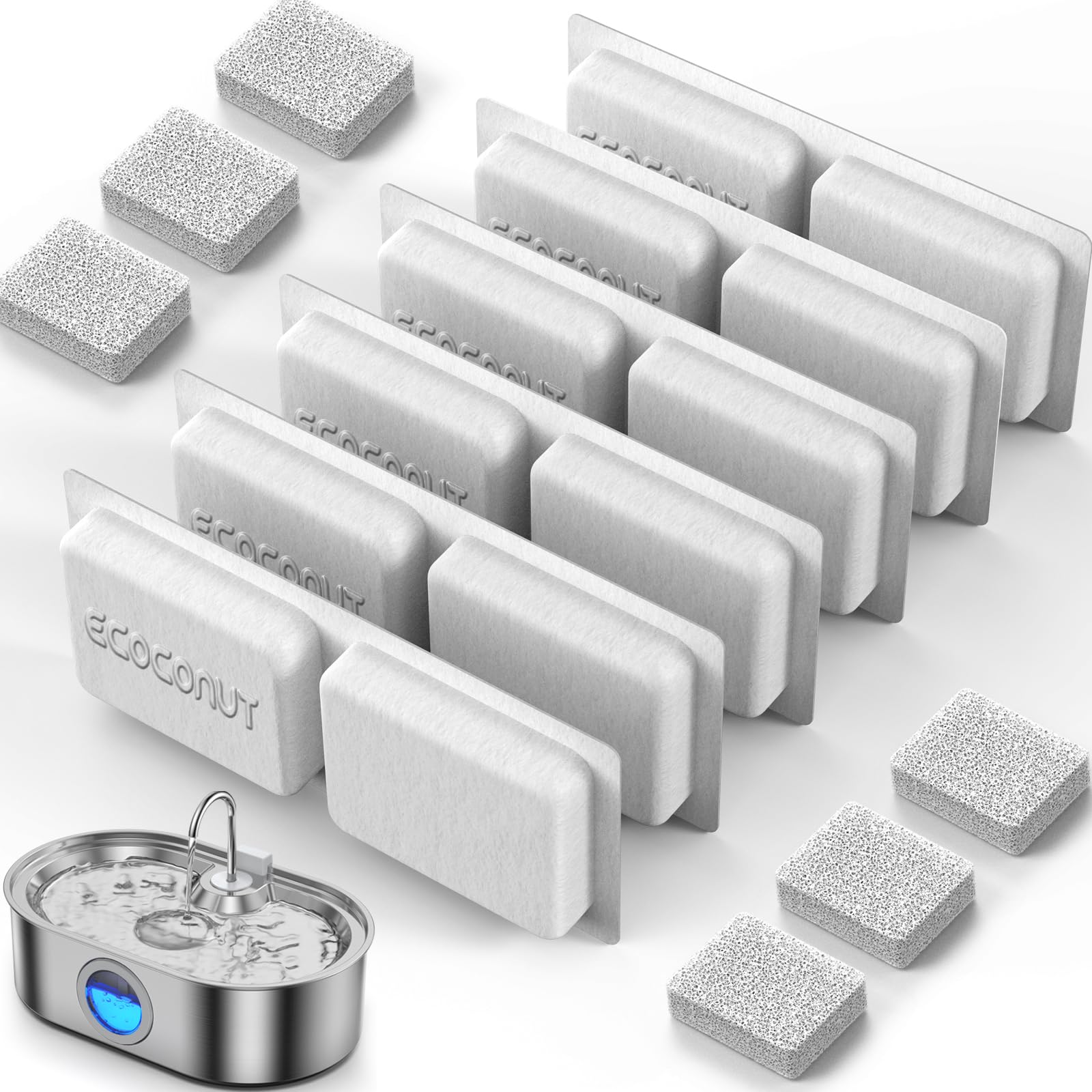 3.4Gal Dog Water Fountain for Large Dogs, 13L Stainless Steel Large Pet Fountain with Deeper & Wider Drinking Area, Automatic Dog Water Bowl Dispenser with Water Window (Filters)