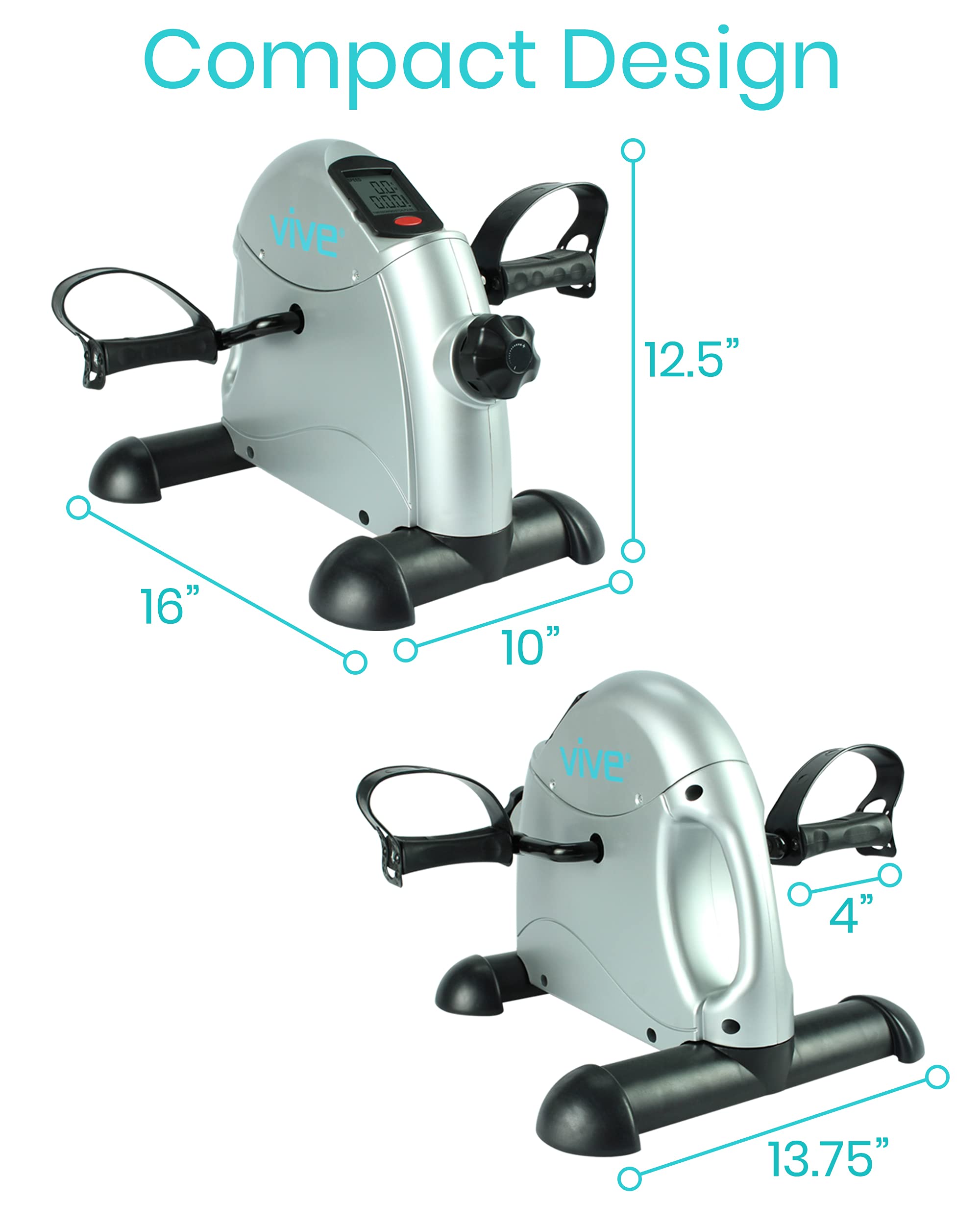 Vive Pedal Exerciser Exercise Pedals for Seated Leg and Arm Workout