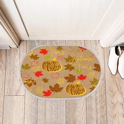 Miniatura 3 de Autumn Pumpkin Maple Leaves Memory Foam Bath Rug Soft Velvet Non-Slip Bathroom Rug Super Absorbent Shower Floor Mats Thick Bath Mat Carpet for
