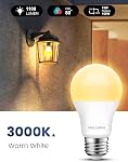 Dusk to Dawn Light Bulbs Outdoor, Sensor A19 LED Light Bulb, 13W (100W Equivalent), 1000lm, Auto On/Off Photocell Automatic for Outdoor Lighting, for Porch Garage Yard, 3000K Warm White, 4Pack