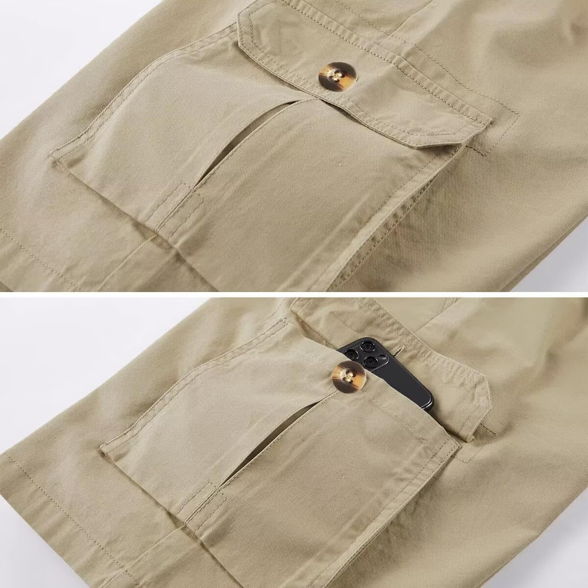 Msmsse Womens Hiking Shorts Cargo Knee Length Drawstring 5 Pockets Elastic Waisted Shorts for Summer Casual