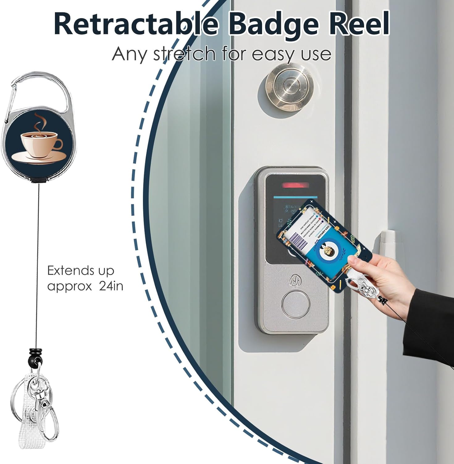 Book Lover Lanyards for ID Badge, ID Badge Holder with Retractable Reel, Teacher Badge Reel with Keychain Name Tag, Book Librarian Lanyard Card Cover Case Gift for Women - Image 4