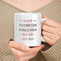 Vista 106 de Regalo feliz para el día de la madre para mamá, técnico de gis de hijo, hija o marido, regalo esposa de 11 onzas, taza de cerámica blanca de 15 onzas