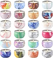 Vista 19 de Juego de 16 velas perfumadas de regalo – Velas de cera de soja natural de fragancia fuerte de 2.5 onzas en frascos de lata de viaje portátiles