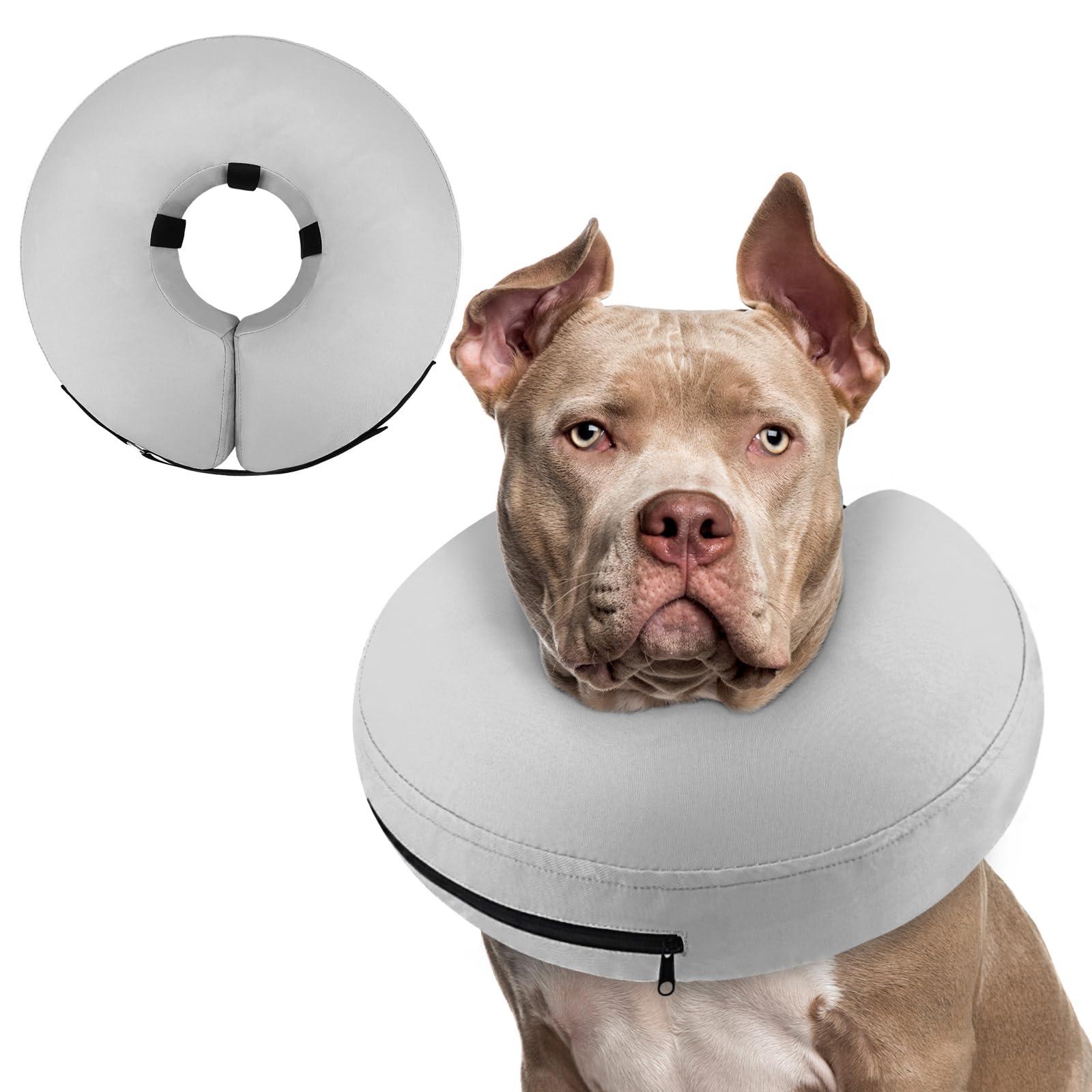 Supet Inflatable Dog Cone Collar Alternative After Surgery, Dog Neck Donut Collar Recovery E Collar for Neuter, Soft Pet Cone for Small Medium Large Dogs