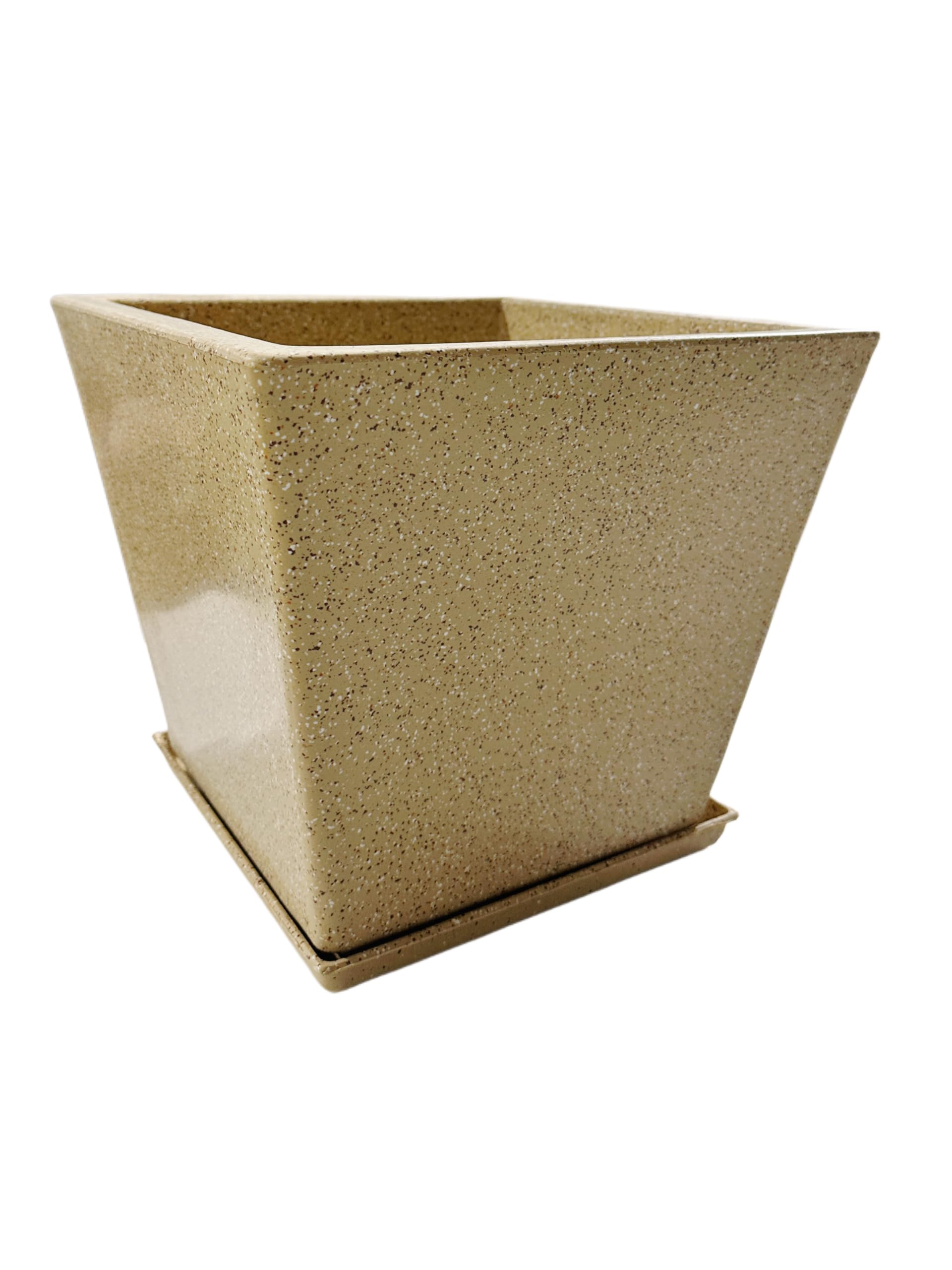 ENGRAFT Greece Fiber Planter - Durable Flower Pot with Tray -6 ENGRAFT Greece Fiber Planter - Durable Flower Pot with Tray -6