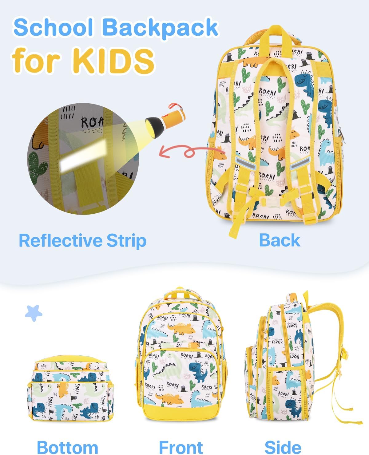 VASCHY Kids backpacks, 16in Water Resistant Boys Girls Backpack for Preschool/Primary/Elementary School Bookbag - Image 4