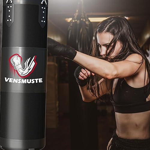 Miniatura 6 de Saco de boxeo para adultos, juego de saco de boxeo pesado Oxford de 4 pies, saco de boxeo con guantes de boxeo de 12 onzas, cadenas, envolturas de