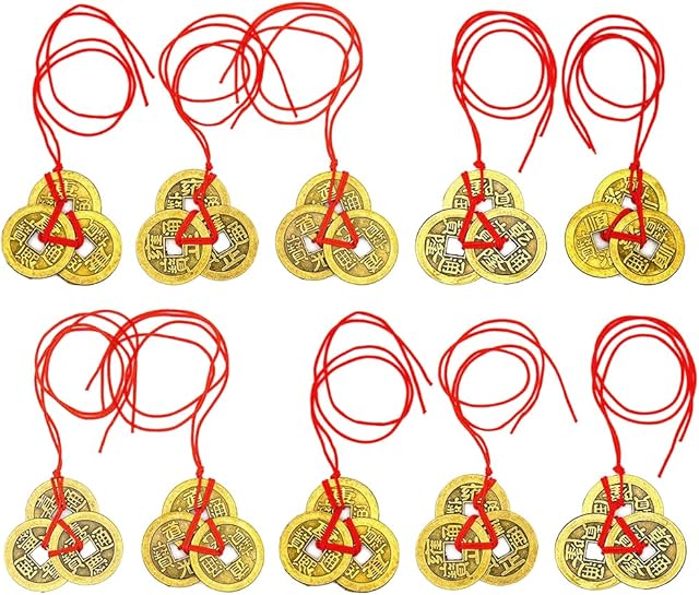 10Pcs Chinese Coins Feng Shui Chinese Fortune Coins Feng Shui Coins for Good Luck Fortune Wealth Health Success to Friends Families Lovers