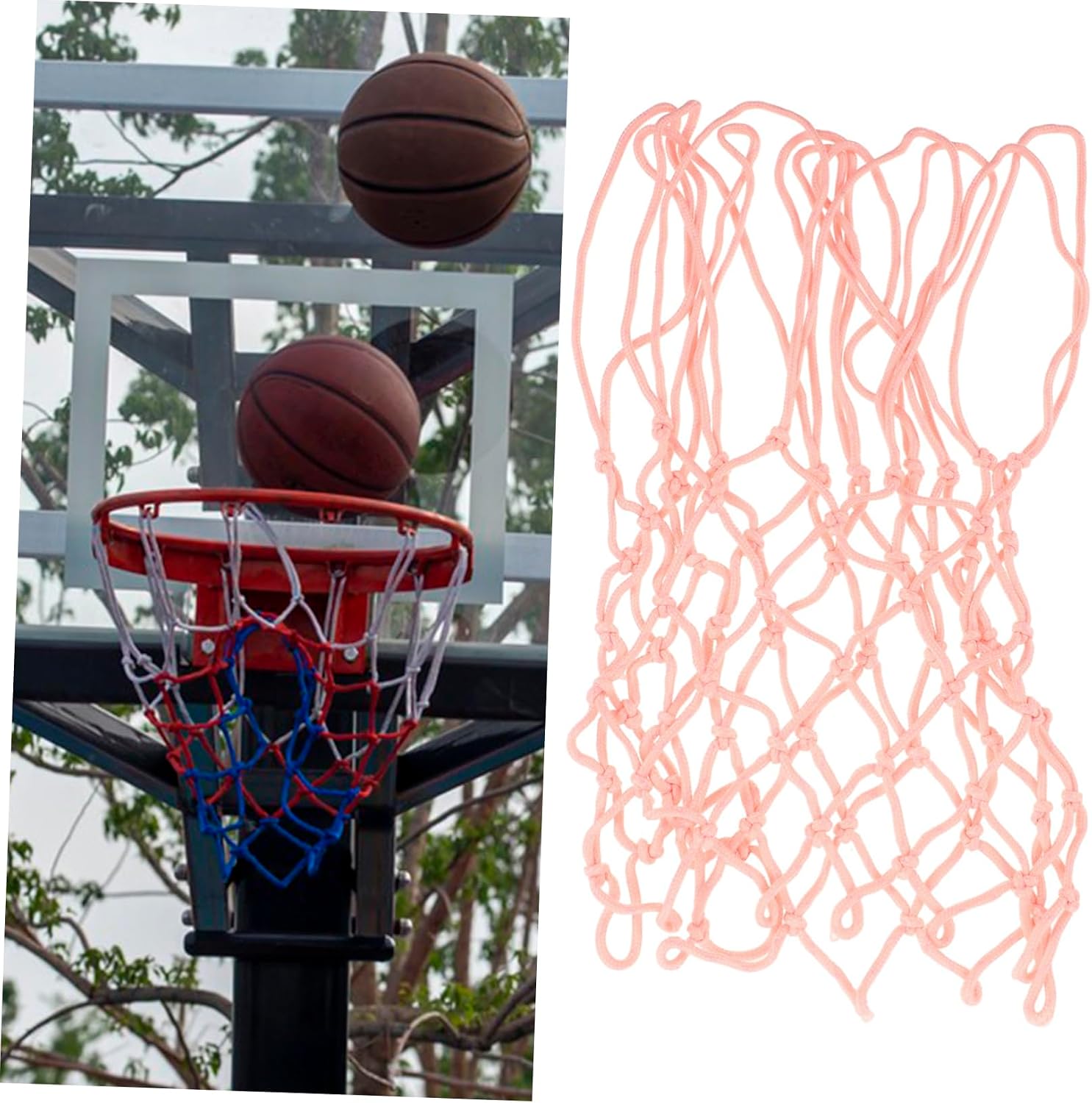 Luminous Basketball Net Replacement Polyester Durable Basketball Frame Net for Courts High Load Bearing Netting Suitable for Adults