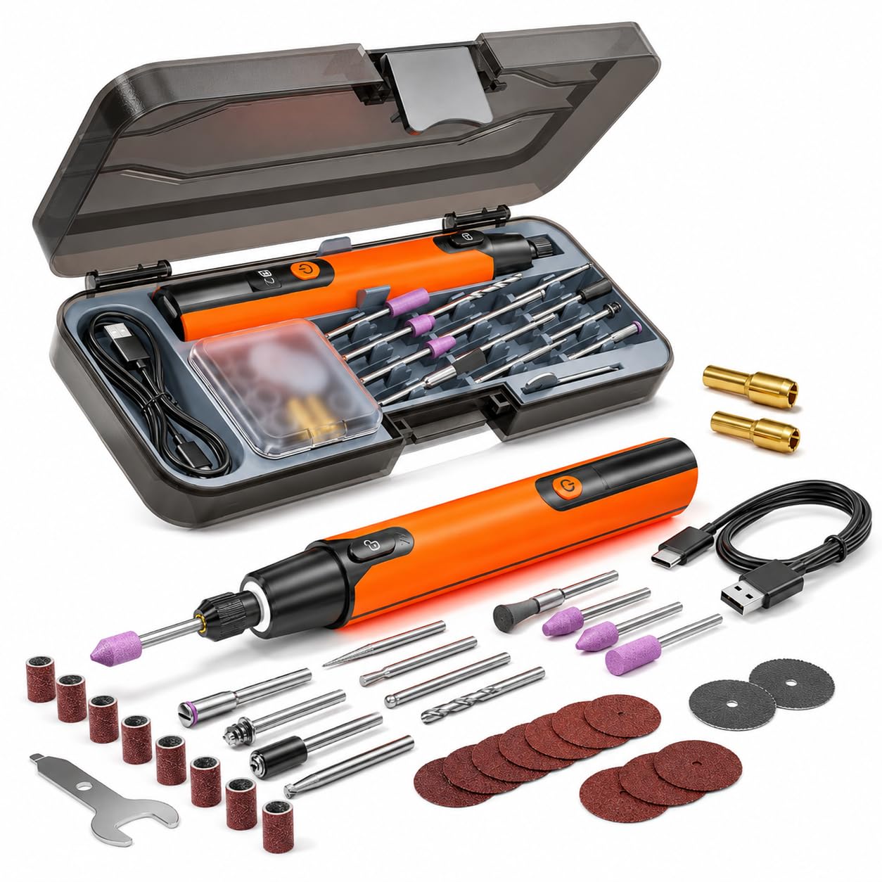 Kit de herramientas rotativas, mini amoladora eléctrica para manualidades