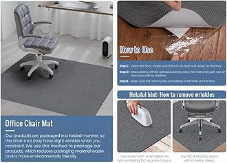 Sycoodeal Office Chair Mat for Hardwood Floor,Computer Gaming Chair Mat,Office Chair Mat for Tile Floor,Large Floor Protector Rug,Anti-Slip,Easy to Clean,Grey(48"x36")