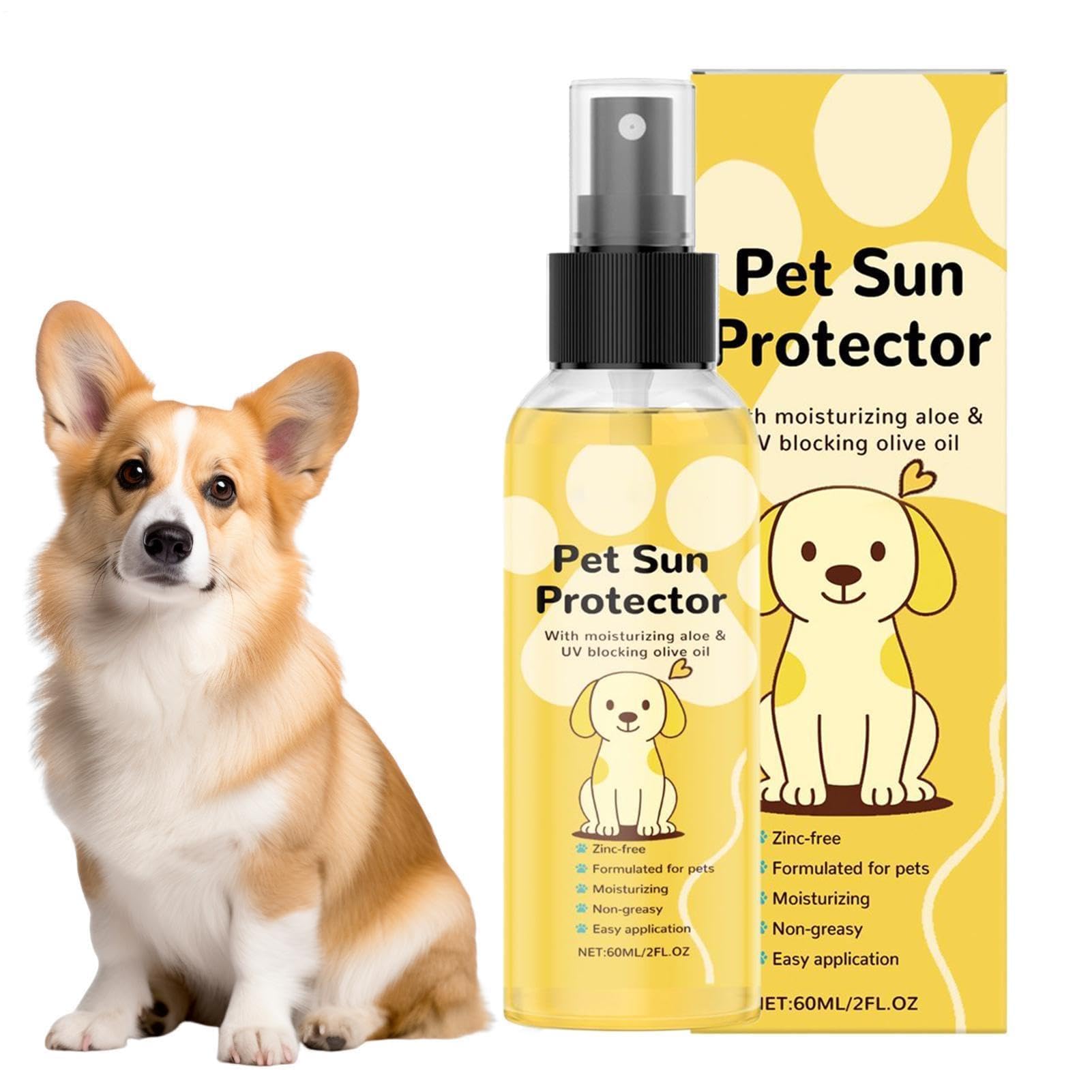Pet Sun Protector, Natural Moisturizing Dog Spray Sunscreen, Dog Sunscreen Spray SPF 30, Pets Moisturizing Sunblock For Sensitive Skin Outdoor Activity,All Dogs And Cats
