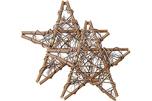 Natural Brown Vine Stars Wicker Rattan Star