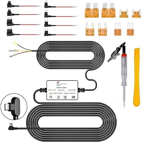 70mai Hardwire Kit UP03: Convert 12V-24V to 5V Type C USB for Dash Cams