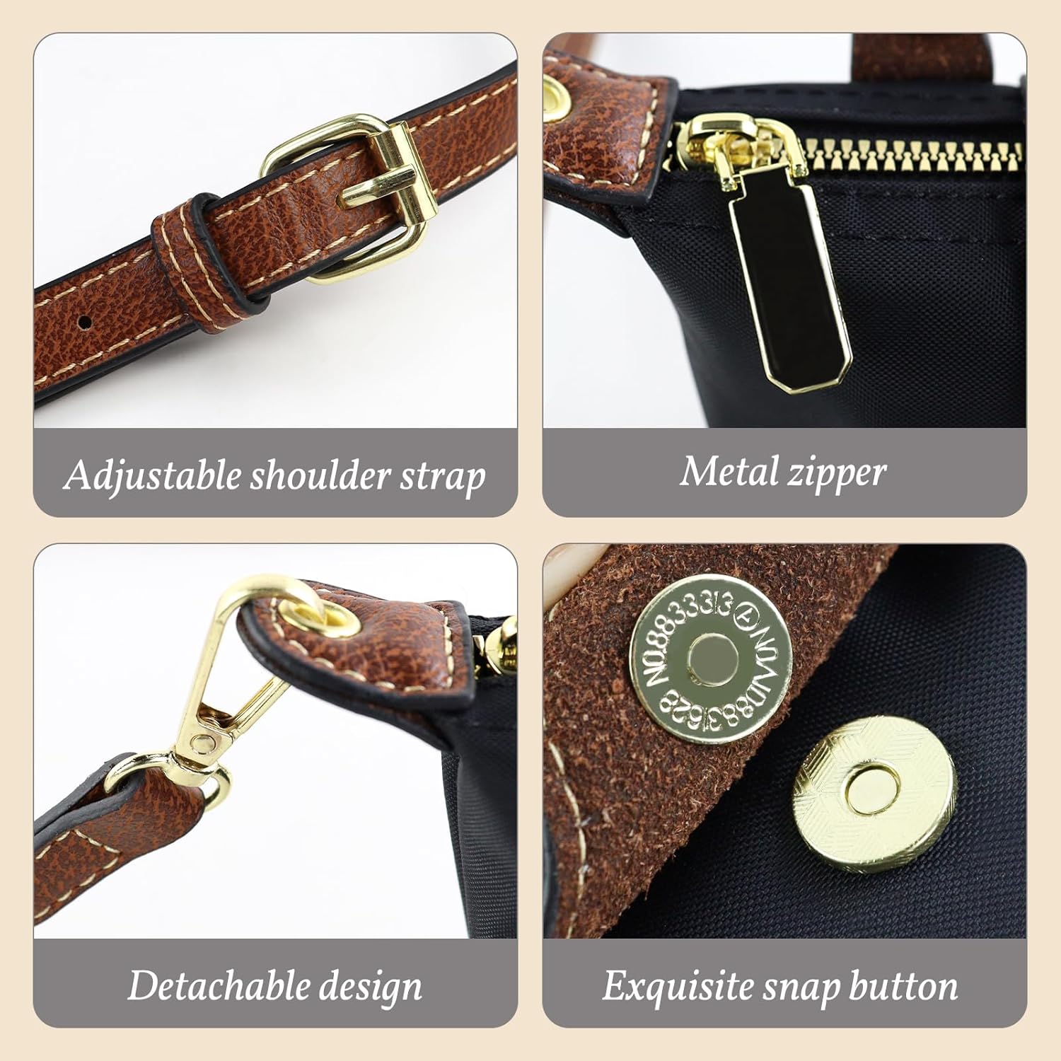 Mini Crossbody Bag, Fashion Small Handbag Crossbody Bags for Women, Nylon Shoulder Purse with Adjustable Strap - Image 5