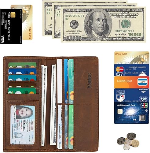 Miniatura 9 de Kattee cartera plegadiza clásica de cuero para hombre