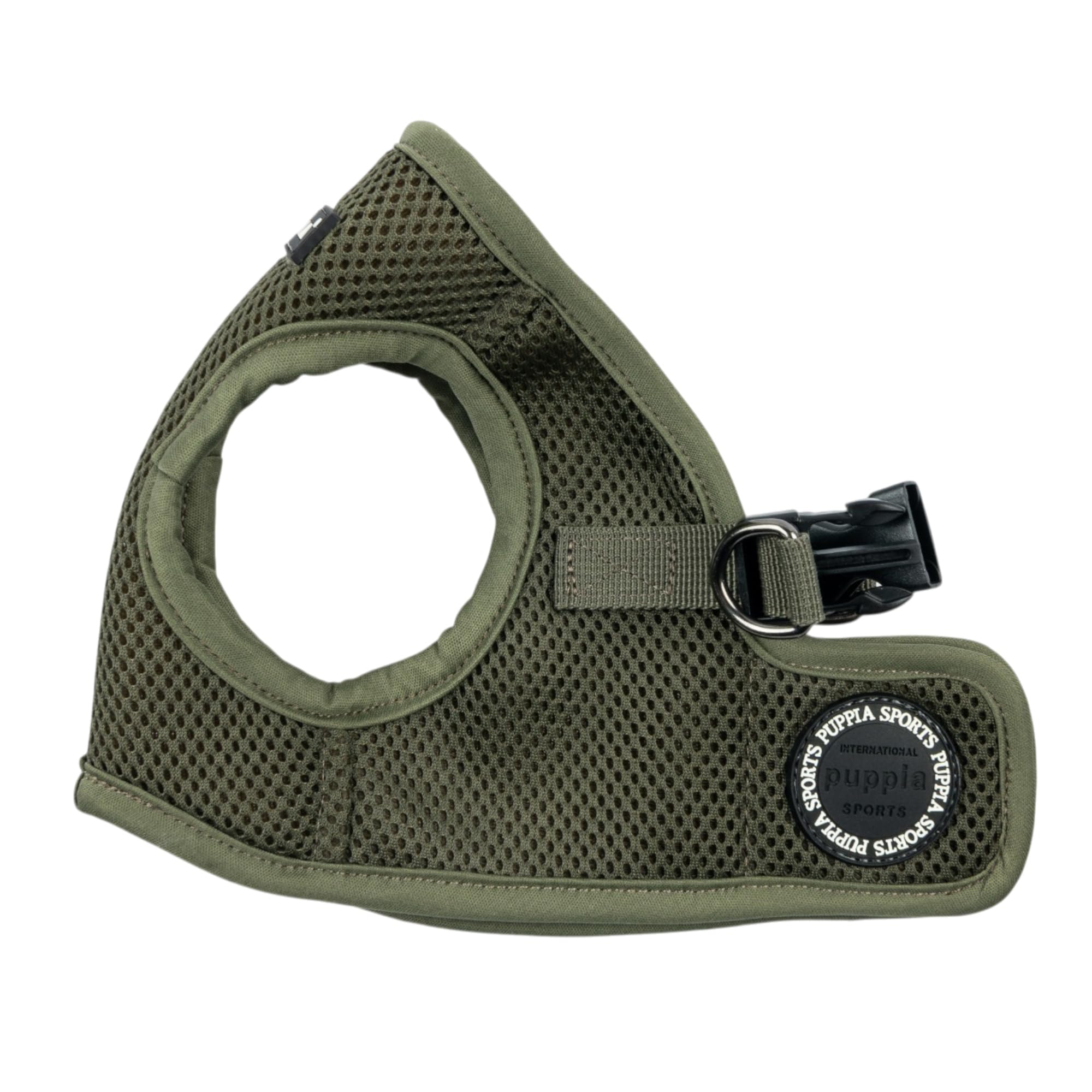 Puppia Soft Vest Dog Harness Step-in Padded Mesh No Choke No Pull Comfortable Walking Running Training for Small Dogs, Khaki, M