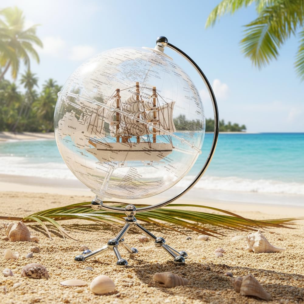 Amazon.com: White Earth Globe, Diam. 20 cm/7.9 inches, Nightlight