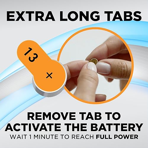 Miniatura 4 de Powermax Baterías para audífonos tamaño 13, pestaña naranja, 192 unidades