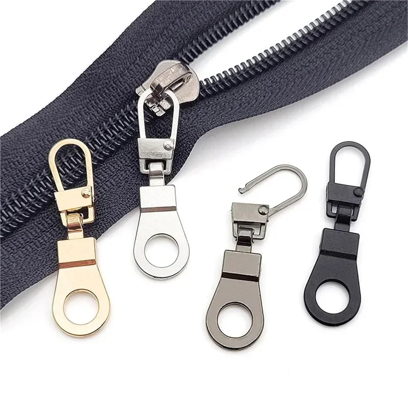 Lot de 100 tirettes de fermeture éclair de rechange amovibles pour valise, accessoires métalliques (doré)