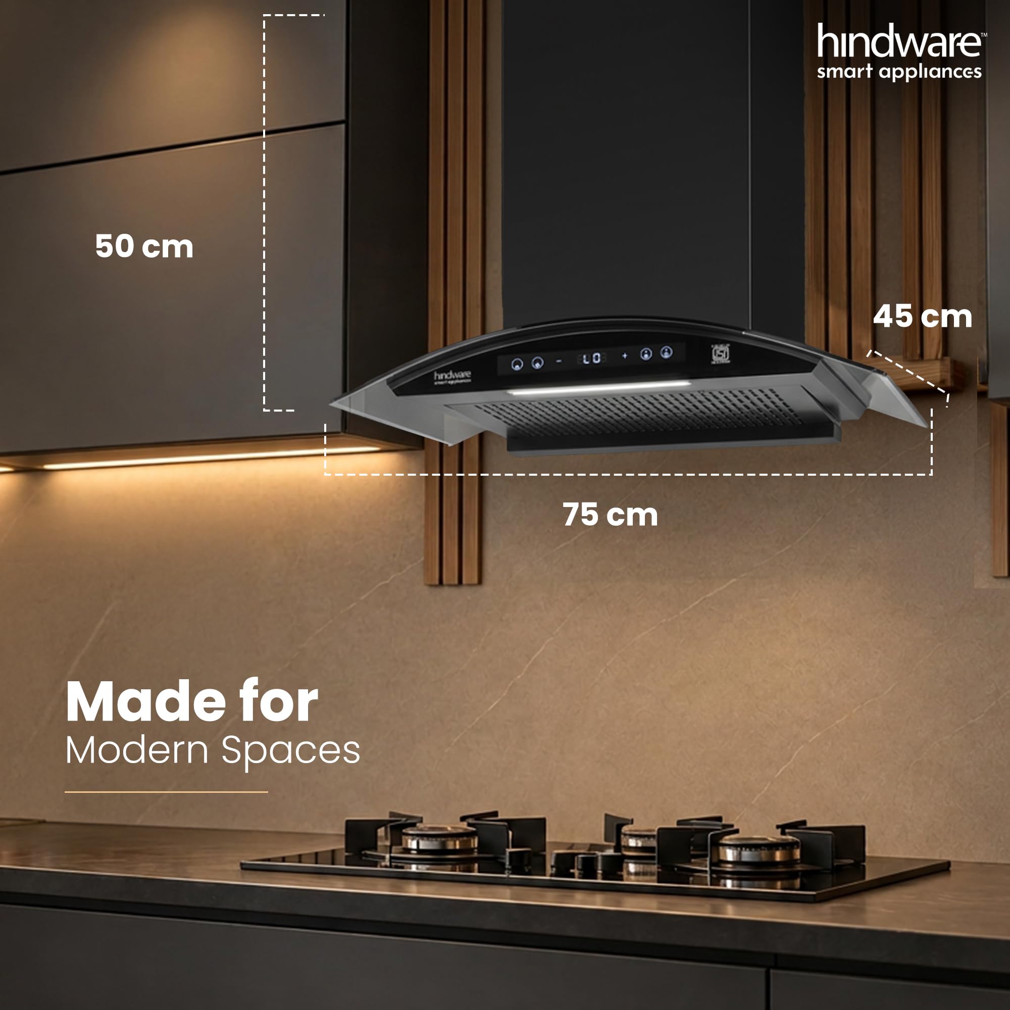 Hindware Amyra Kitchen Chimney - Filterless & Smart -10
