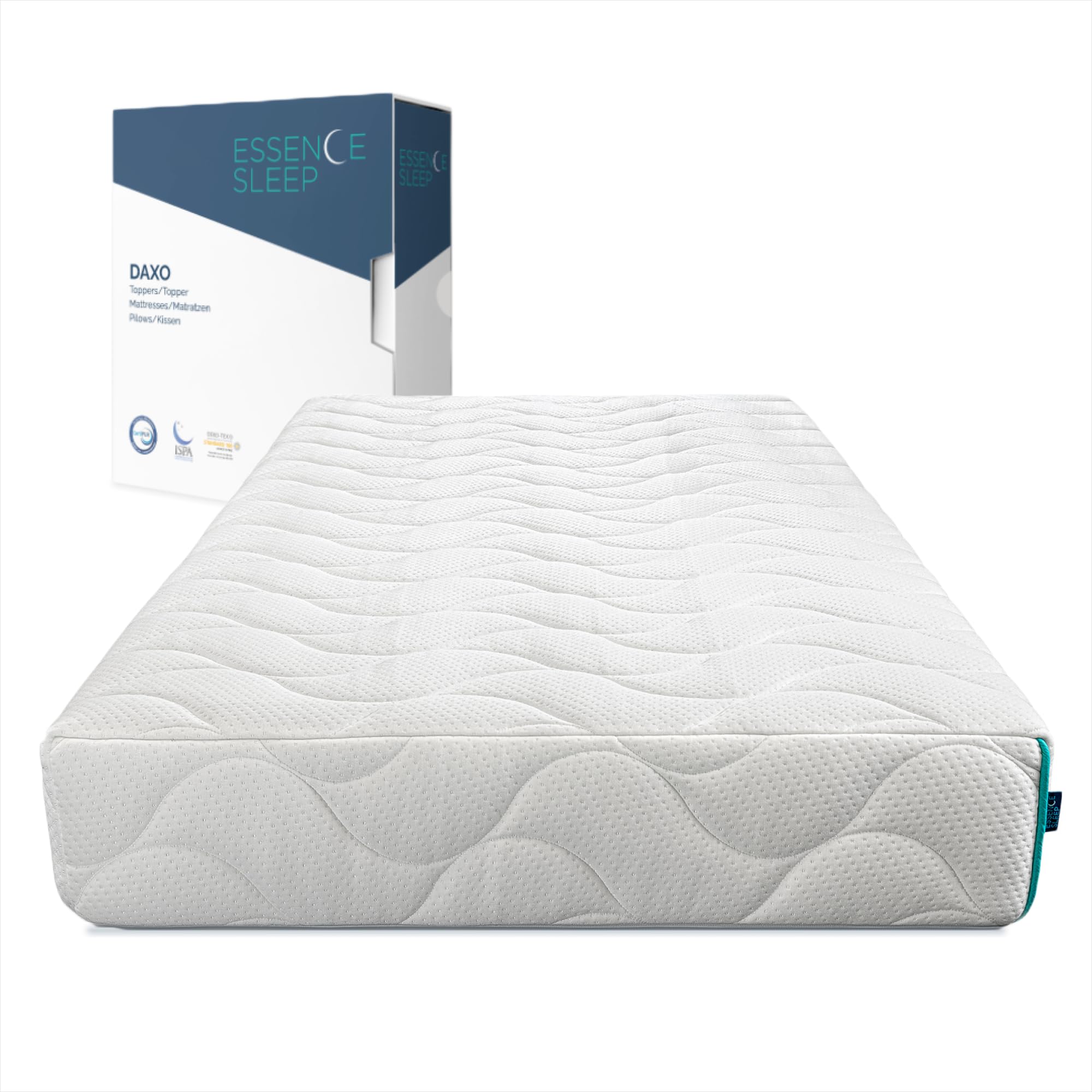 DAXO Kaltschaummatratze mit HR Foam Schicht für optimale Schlafunterstützung und Reduktion der Bewegungsübertragung und antiallergischem sowie antibakteriellem Bezug, 140 x 200 x 20 cm
