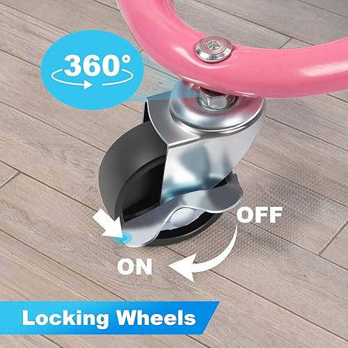 Miniatura 5 de Carrito utilitario de metal de 3 niveles, organizador de malla con asa y ruedas con bloqueo, carrito de almacenamiento multifuncional para cocina,