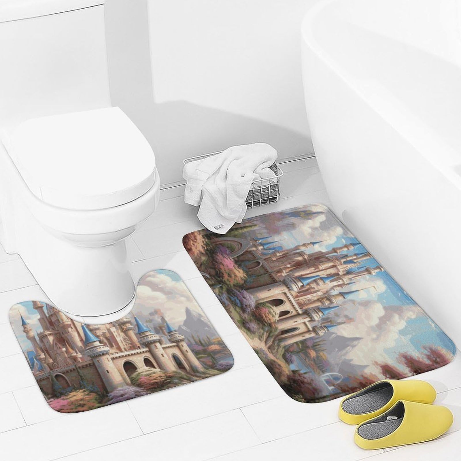 Tapis de sol pour baignoire doux haut de gamme ensemble 2 tapis colorés