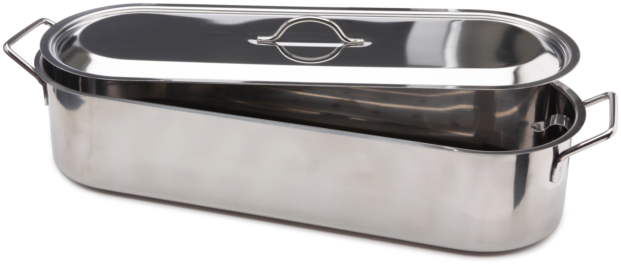 Beka 14700024 - Pesciera in Acciaio Inox con griglia, Adatta a Tutti i fornelli e induzione, Diametro: 50 cm