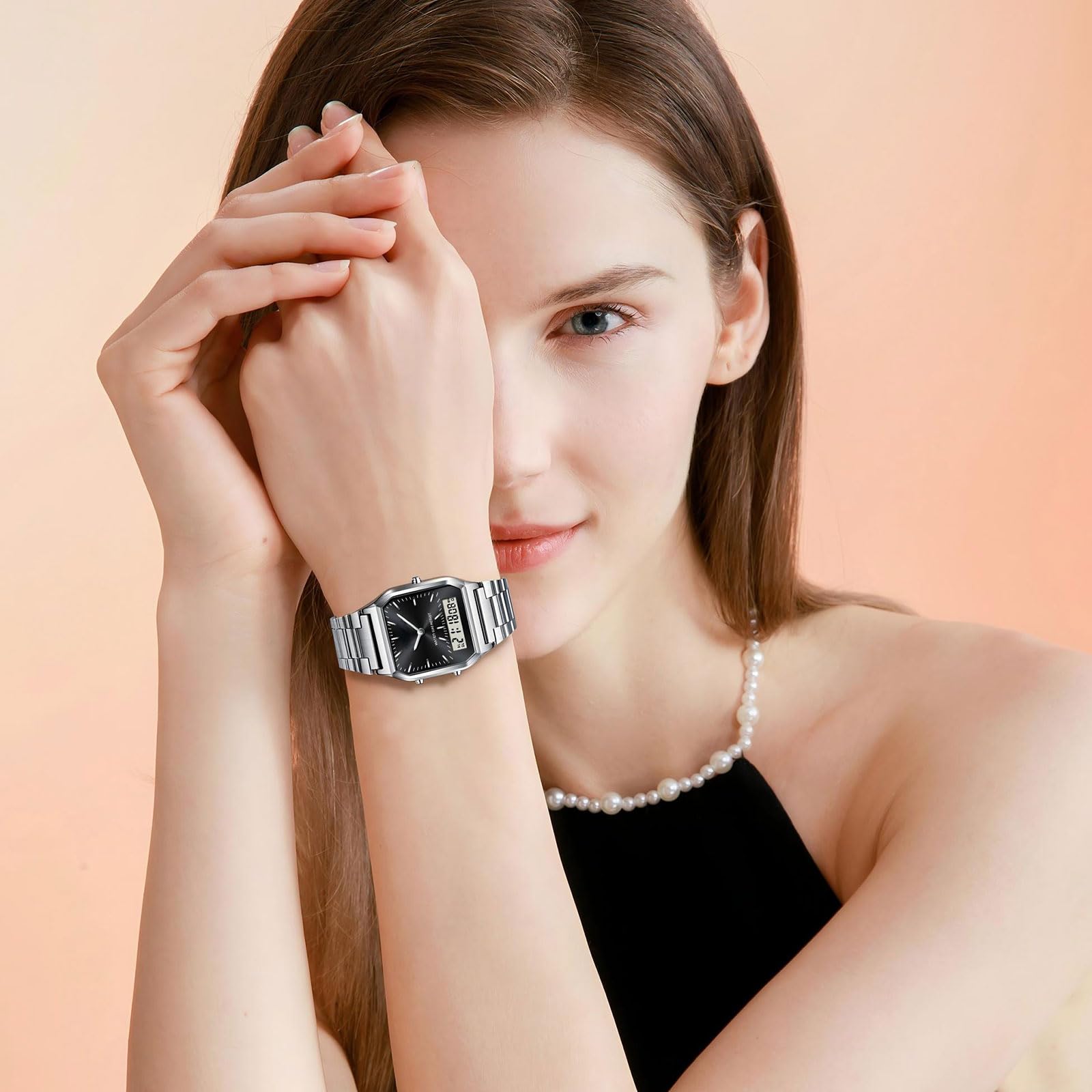 findtime Unisex Armbanduhr Analoge Digitale Retro Uhr Herren Damen Quarzuhr Wasserdicht Beleuchtung mit Datum Alarm Stoppuhr Herrenuhr Damenuhr Vintage Elegant Uhren