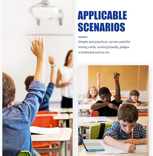 Miniatura 9 de Pizarra pequeña de borrado en seco, 2 paletas de respuesta de borrado en seco, paletas blancas de mano en blanco para subastas de votación en el