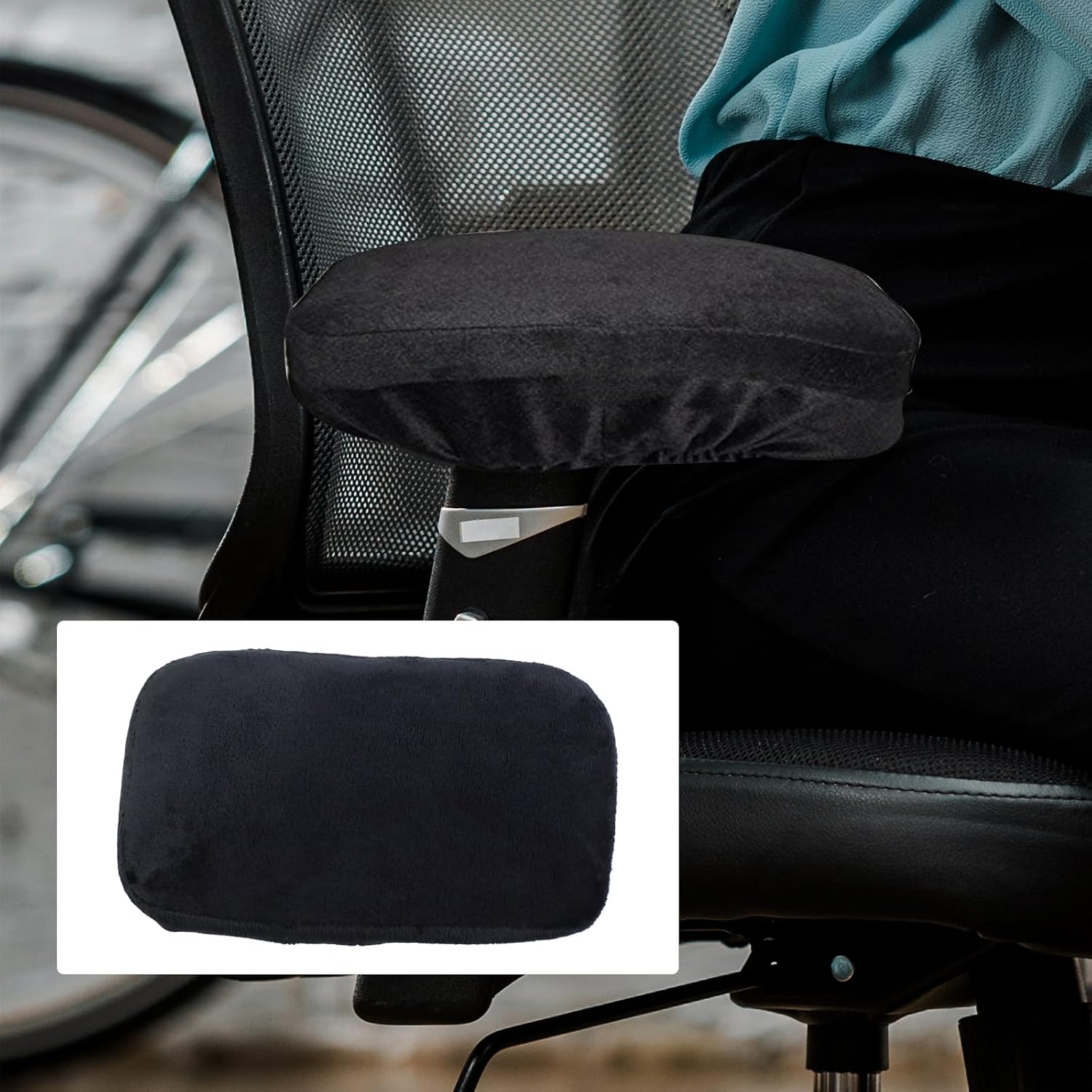 2Pcs Set Arm Rest Pillow Memory Foam Armrest Pads Armrest Cushions Elbow Pillow Pressure Relief Arm Rest Cover Pillow Support Cushion for Computer, Gaming Recliners Desk Chairs Office Chair