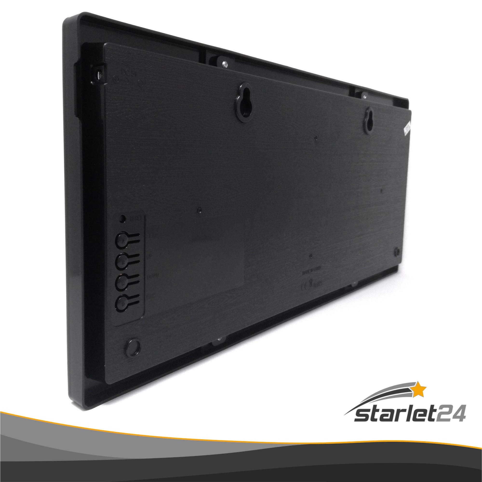 Starlet24 Orologio da parete a LED con data e temperatura, grande display a LED 45 x 22 cm (JH4622), di colore blu